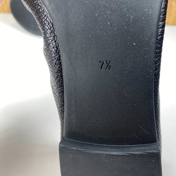 Tory Burch Allie Logo Ballet Flats Womens 7.5 Black Gold Leather Casual Career - Picture 10 of 10